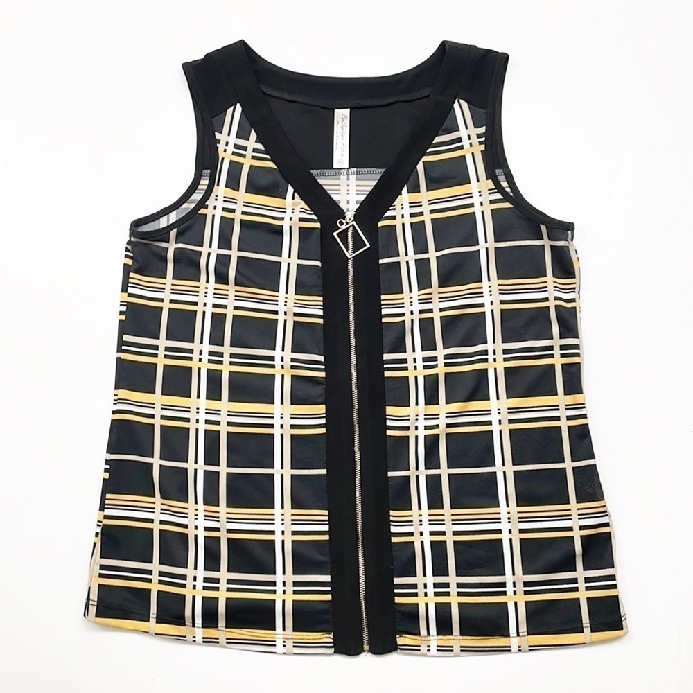 PerSeption Concept printed zip front petite top